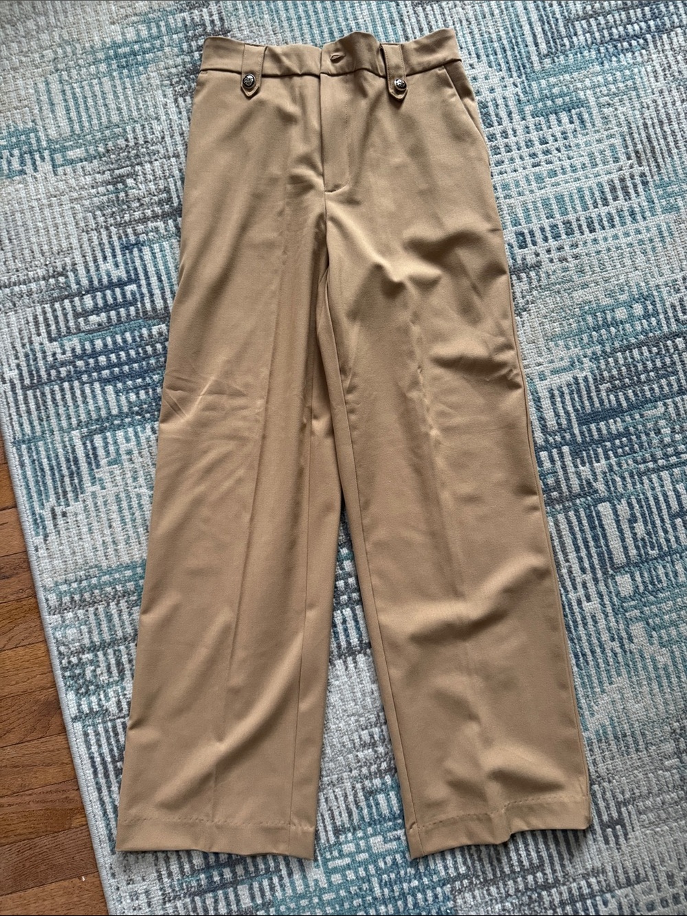 Women's High-Rise Wide-Leg Trousers in Tan